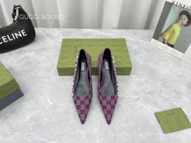 Gucci x Balenciaga The Hacker Project Square Knife Ballet Flat in Purple GG Supreme Canvas 2281556