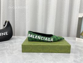 Gucci x Balenciaga The Hacker Project Square Knife Ballet Flat in Green GG Supreme Canvas 2281557