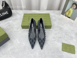 Gucci x Balenciaga The Hacker Project Square Knife Ballet Flat in Blue GG Supreme Canvas 2281559