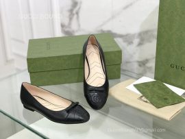 Gucci 2022 Vintage GG Leather Ballet Flat in Black 2281560