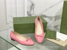 Gucci 2022 Vintage GG Leather Ballet Flat in Pink 2281562