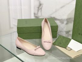Gucci 2022 Vintage GG Leather Ballet Flat in Pink 2281563