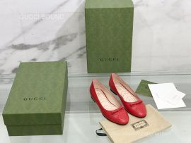 Gucci 2022 Vintage GG Leather Ballet Flat in Red 2281564