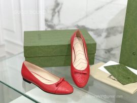 Gucci 2022 Vintage GG Leather Ballet Flat in Red 2281564