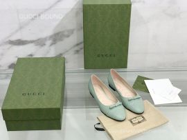 Gucci 2022 Vintage GG Leather Ballet Flat in Green 2281565