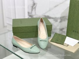 Gucci 2022 Vintage GG Leather Ballet Flat in Green 2281565