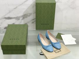 Gucci 2022 Vintage GG Leather Ballet Flat in Light Blue 2281567