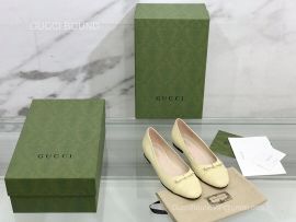Gucci 2022 Vintage GG Leather Ballet Flat in Yellow 2281570