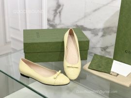 Gucci 2022 Vintage GG Leather Ballet Flat in Yellow 2281570