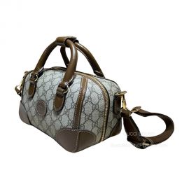 Gucci Mini Boston Travel Bag in Beige GG Supreme Canvas 723307 2291001