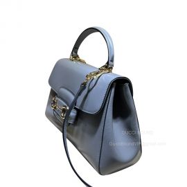 Gucci Horsebit 1955 Medium Top Handle Bag in Gray Leather 702049 2291002