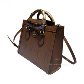 Gucci Diana Small Tote Bag with Bamboo Handle in Brown Leather 660195 2291004