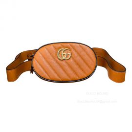 Gucci GG Marmont Matelasse Leather Belt Bag in Brown 476434 2291007
