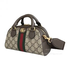 Gucci Ophidia Mini GG Top Handle Bag in Beige and Ebony GG Supreme Canvas 724606 2291010
