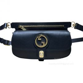 Gucci Blondie Belt Bag in Black Leather with Round Interlocking G 718154 2291019