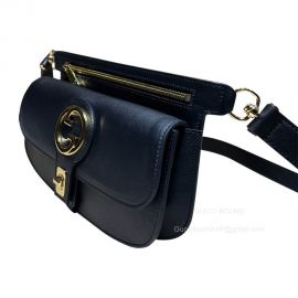 Gucci Blondie Belt Bag in Black Leather with Round Interlocking G 718154 2291019