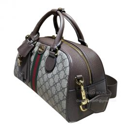 Gucci Ophidia Medium GG Top Handle Bag in Beige and Ebony GG Supreme Canvas 72457522910202