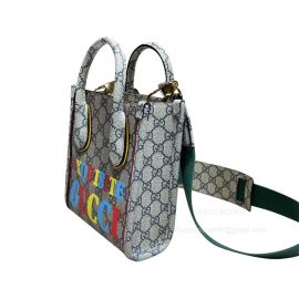 Gucci Exquisite Mini Tote Crossbody Bag in Beige and Ebony GG Supreme Canvas 699406