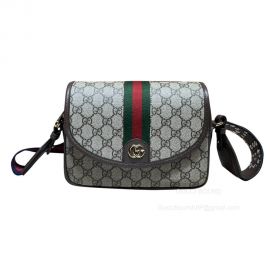 Gucci Ophidia Mini GG Shoulder Bag in Beige and Ebony GG Supreme Canvas 722117
