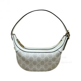 Gucci Ophidia GG Mini Hobo Bag in Beige and White GG Supreme Canvas 658551