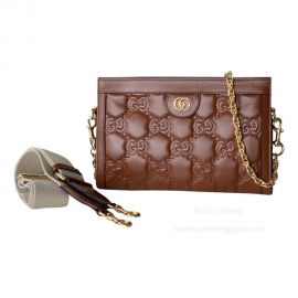 Gucci Gucci GG Matelasse Leather Small Bag in Brown 702200