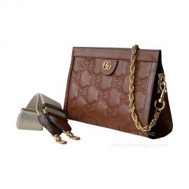 Gucci Gucci GG Matelasse Leather Small Bag in Brown 702200