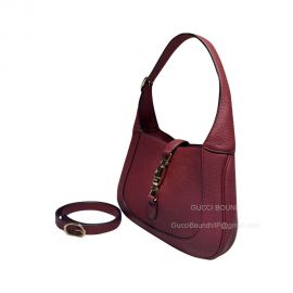 Gucci Jackie 1961 Small Natural Grain Leather Hobo Shoulder Bag in Red 636709