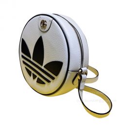 Gucci x adidas ophidia round shoulder bag in white leather 702626