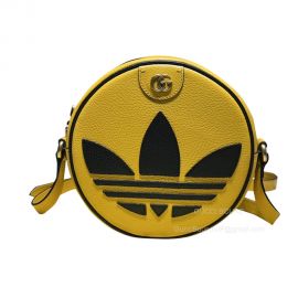 Gucci x adidas ophidia round shoulder bag in yellow leather 702626