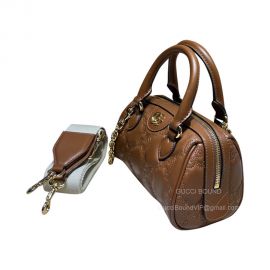 Gucci GG Matelasse Leather Top Handle Shoulder Bag in Brown 702251