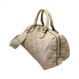 Gucci Large GG Matelasse Leather Top Handle Shoulder Bag in Beige 702242