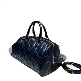 Gucci Large GG Matelasse Leather Top Handle Shoulder Bag in Black 702242