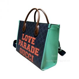 Gucci Love Parade Gucci Shopping Tote Bag in Black GG Supreme Canvas 680956