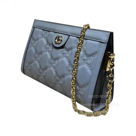 Gucci GG Matelasse Leather Chain Shoulder Bag in Dusty Gray GG Matelasse Leather 702200