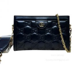 Gucci GG Matelasse Leather Chain Shoulder Bag in Black GG Matelasse Leather 702200