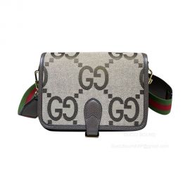 Gucci Jumbo GG Canvas Shoulder Crossbody Bag in Beige 699438
