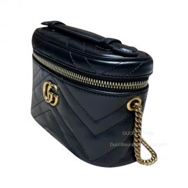 Gucci GG Marmont Mini Top Handle Bag in Black Matelasse Leather 699515
