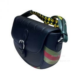Gucci Small Logo Saddle Shoulder Bag in Black Multicolor 679540