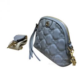Gucci Gray GG Matelasse Leather Shoulder Bag 702229