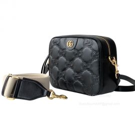 Gucci Love Parade GG Matelasse Leather Shoulder Bag in Black 702234