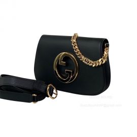 Gucci Love Parade Blondie Chain Shoulder Bag with Round Interlocking G in Black Leather 699268