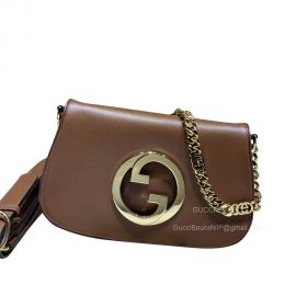 Gucci Love Parade Blondie Chain Shoulder Bag with Round Interlocking G in Brown Leather 699268