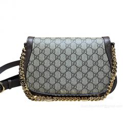 Gucci Love Parade Blondie Chain Shoulder Bag with Round Interlocking G in Beige GG Canvas 699268