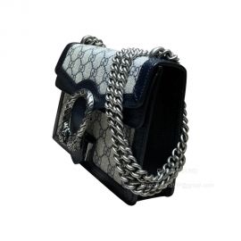 Gucci Dionysus Mini Chain Shoulder Bag in Blue Black GG Supreme Canvas 421970