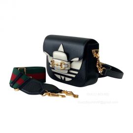 Gucci x Adidas Horsebit 1955 Mini Black Leather Crossbody Bag 658574