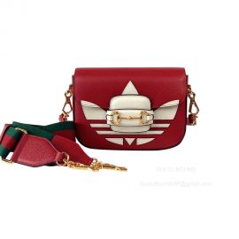 Gucci x Adidas Horsebit 1955 Mini Red Leather Crossbody Bag 658574