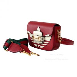 Gucci x Adidas Horsebit 1955 Mini Red Leather Crossbody Bag 658574