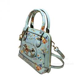 Gucci Horsebit 1955 Carnation Print Mini Top Handle Bag in Blue 640716