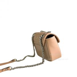 Gucci GG Marmont Mini Shoulder Bag in Rose Beige Matelasse Leather 446744