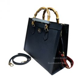 Gucci Diana Medium Tote Shoulder Bag with Bamboo in Black Leather 678842